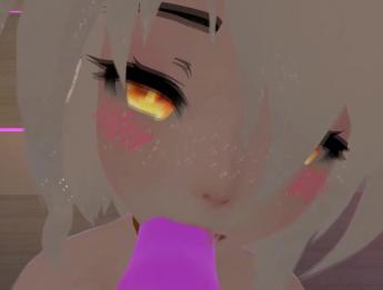 Горячая Ангел развлекается со своей новой игрушкой в ​​VRChat
